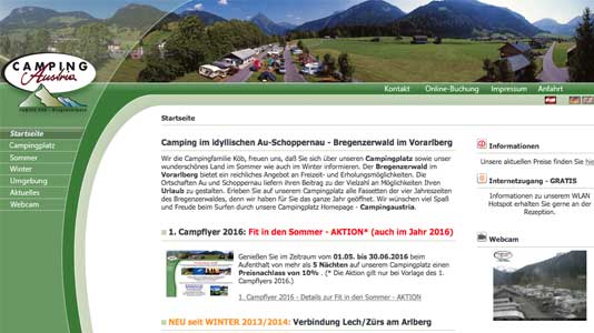 Camping Austria Au im Bregenzerwald