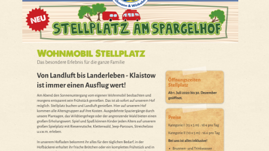 Wohnmobilstellplatz am Spargelhof Klaistow Beelitz OT Klaistow